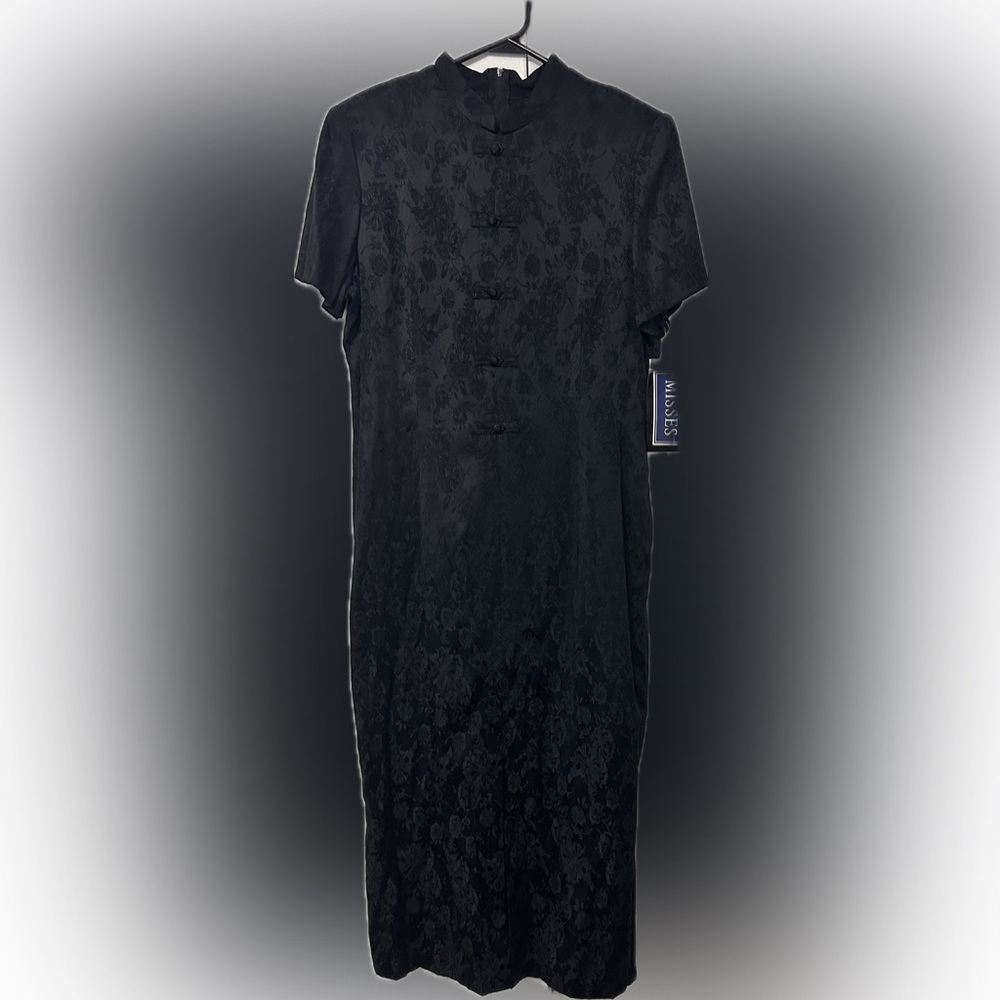 Vintage Chic Black Floral Women's Dress